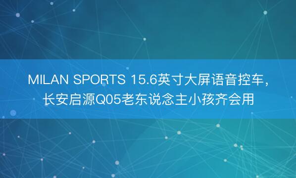 MILAN SPORTS 15.6英寸大屏语音控车,长安启源Q05老东说念主小孩齐会用