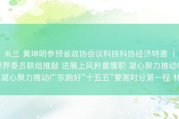 米兰 黄坤明参预省政协会议科技科协经济特邀（香港、澳门）环境资源界委员联组推敲 进展上风矜重履职 凝心聚力推动广东跑好“十五五”要害时分第一程 林克庆主理