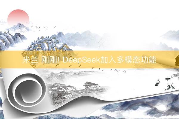 米兰 刚刚! DeepSeek加入多模态功能