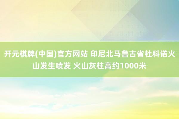 开元棋牌(中国)官方网站 印尼北马鲁古省杜科诺火山发生喷发 火山灰柱高约1000米