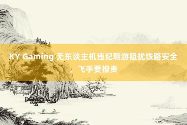 KY Gaming 无东谈主机违纪翱游阻扰铁路安全，飞手要担责