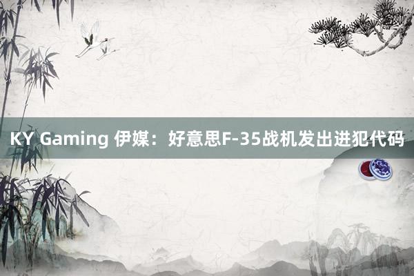 KY Gaming 伊媒：好意思F-35战机发出进犯代码