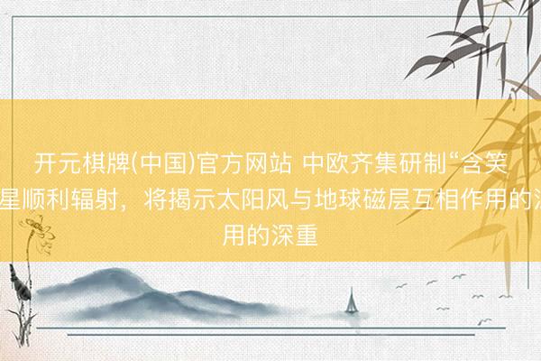 开元棋牌(中国)官方网站 中欧齐集研制“含笑”卫星顺利辐射,将揭示太阳风与地球磁层互相作用的深重