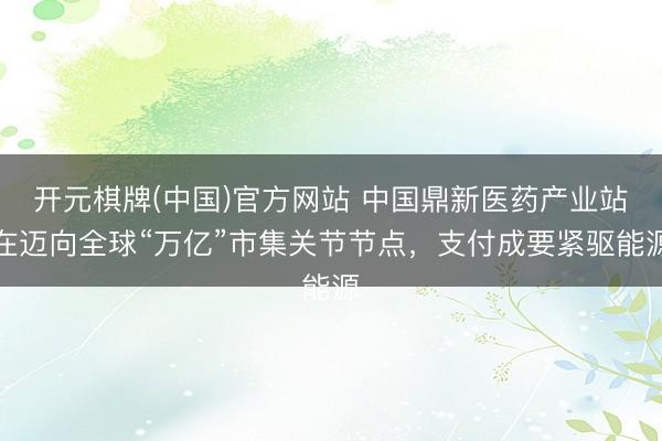 开元棋牌(中国)官方网站 中国鼎新医药产业站在迈向全球“万亿”市集关节节点,支付成要紧驱能源