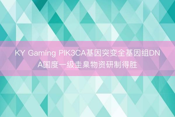 KY Gaming PIK3CA基因突变全基因组DNA国度一级圭臬物资研制得胜