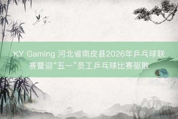 KY Gaming 河北省南皮县2026年乒乓球联赛暨迎“五一”员工乒乓球比赛驱散