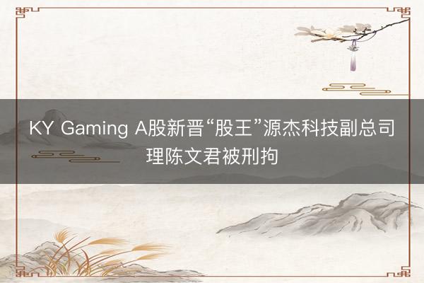 KY Gaming A股新晋“股王”源杰科技副总司理陈文君被刑拘